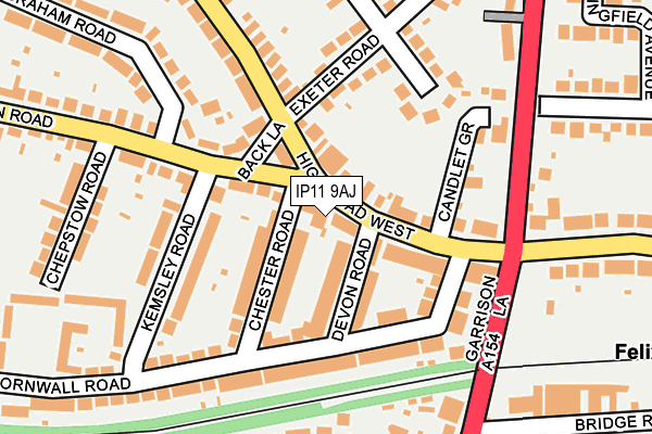 IP11 9AJ map - OS OpenMap – Local (Ordnance Survey)