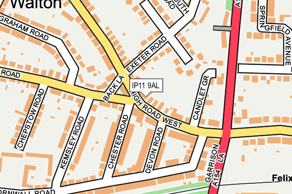 IP11 9AL map - OS OpenMap – Local (Ordnance Survey)