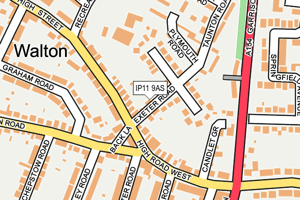 IP11 9AS map - OS OpenMap – Local (Ordnance Survey)