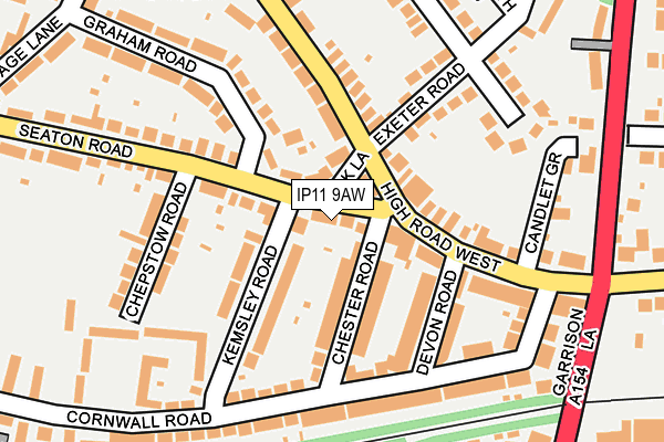 IP11 9AW map - OS OpenMap – Local (Ordnance Survey)