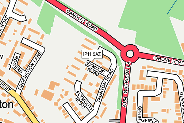 IP11 9AZ map - OS OpenMap – Local (Ordnance Survey)