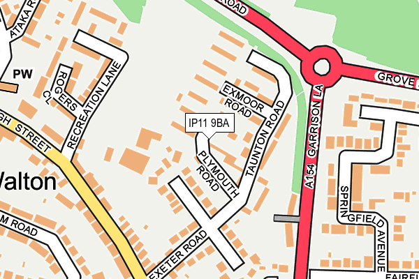 IP11 9BA map - OS OpenMap – Local (Ordnance Survey)