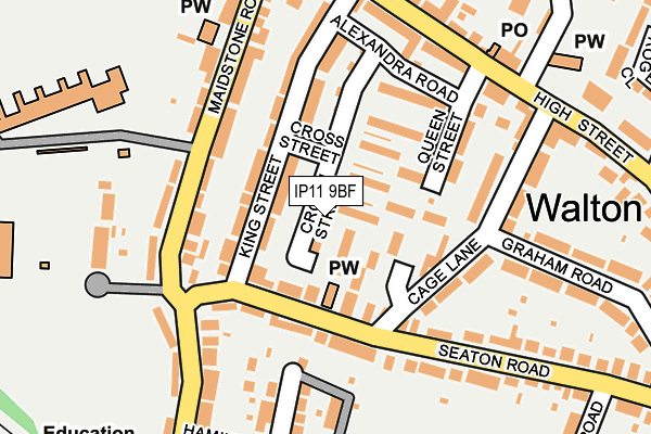 IP11 9BF map - OS OpenMap – Local (Ordnance Survey)