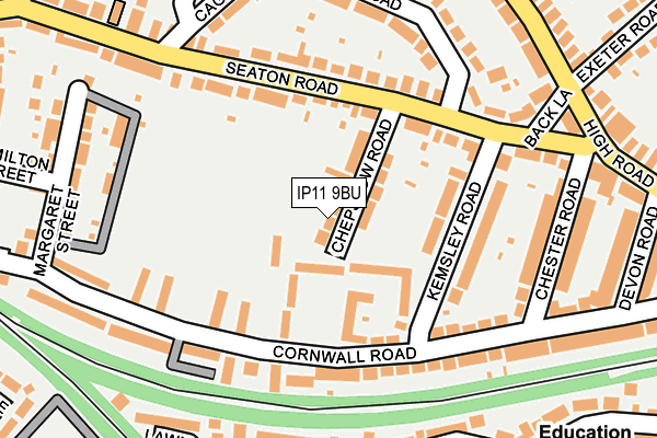 IP11 9BU map - OS OpenMap – Local (Ordnance Survey)