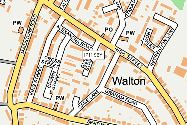 IP11 9BY map - OS OpenMap – Local (Ordnance Survey)