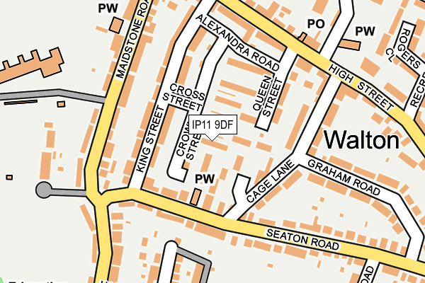 IP11 9DF map - OS OpenMap – Local (Ordnance Survey)