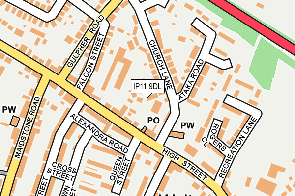 IP11 9DL map - OS OpenMap – Local (Ordnance Survey)