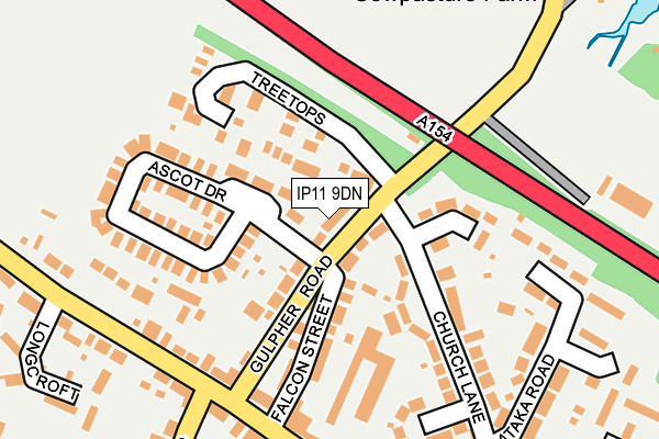 IP11 9DN map - OS OpenMap – Local (Ordnance Survey)