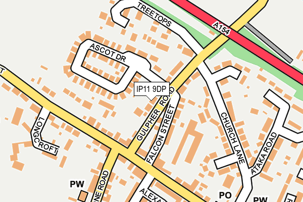IP11 9DP map - OS OpenMap – Local (Ordnance Survey)