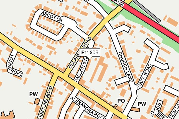 IP11 9DR map - OS OpenMap – Local (Ordnance Survey)