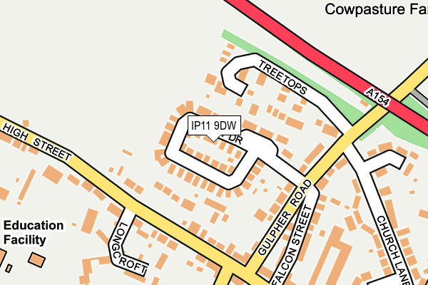 IP11 9DW map - OS OpenMap – Local (Ordnance Survey)