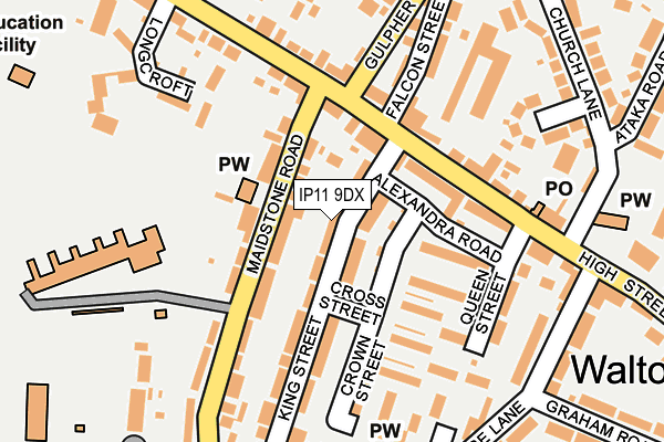 IP11 9DX map - OS OpenMap – Local (Ordnance Survey)