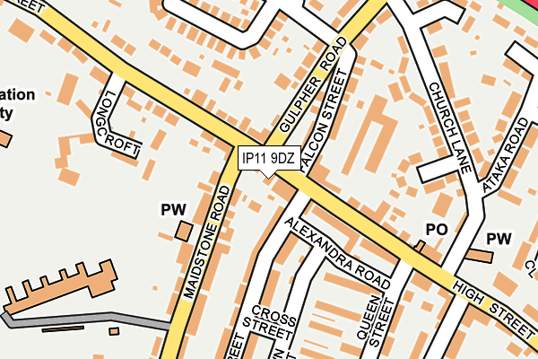 IP11 9DZ map - OS OpenMap – Local (Ordnance Survey)
