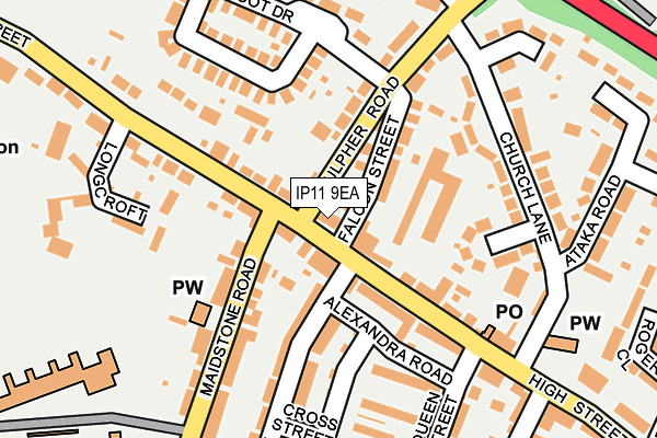 IP11 9EA map - OS OpenMap – Local (Ordnance Survey)