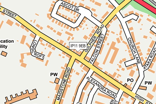 IP11 9EB map - OS OpenMap – Local (Ordnance Survey)