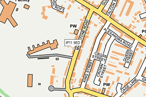 IP11 9ED map - OS OpenMap – Local (Ordnance Survey)