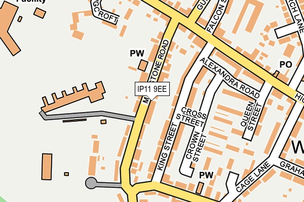 IP11 9EE map - OS OpenMap – Local (Ordnance Survey)