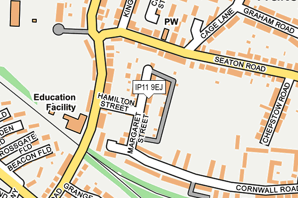 IP11 9EJ map - OS OpenMap – Local (Ordnance Survey)