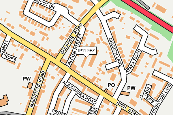 IP11 9EZ map - OS OpenMap – Local (Ordnance Survey)