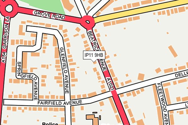 IP11 9HB map - OS OpenMap – Local (Ordnance Survey)
