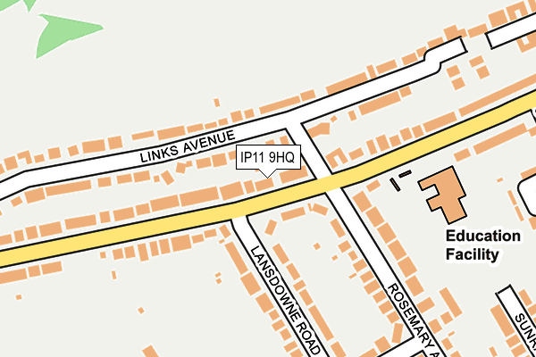 IP11 9HQ map - OS OpenMap – Local (Ordnance Survey)