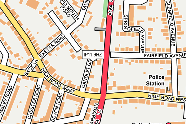 IP11 9HZ map - OS OpenMap – Local (Ordnance Survey)