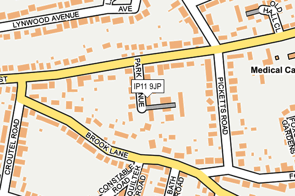 IP11 9JP map - OS OpenMap – Local (Ordnance Survey)