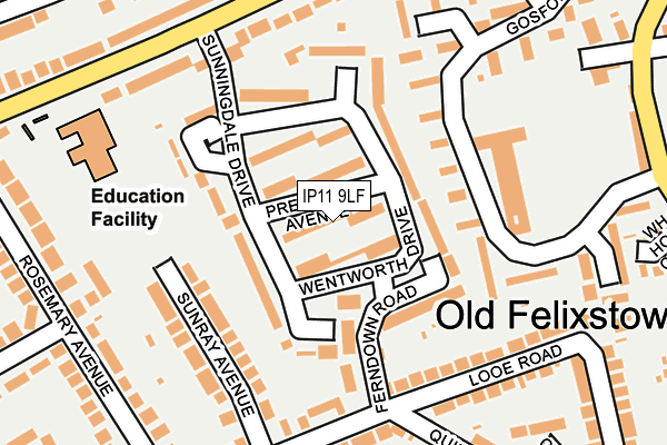 IP11 9LF map - OS OpenMap – Local (Ordnance Survey)