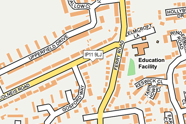 IP11 9LJ map - OS OpenMap – Local (Ordnance Survey)