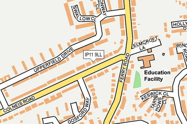 IP11 9LL map - OS OpenMap – Local (Ordnance Survey)