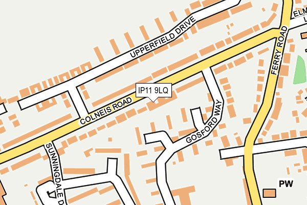 IP11 9LQ map - OS OpenMap – Local (Ordnance Survey)