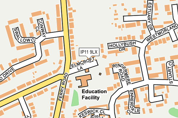 IP11 9LX map - OS OpenMap – Local (Ordnance Survey)