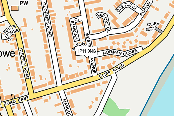 IP11 9NG map - OS OpenMap – Local (Ordnance Survey)