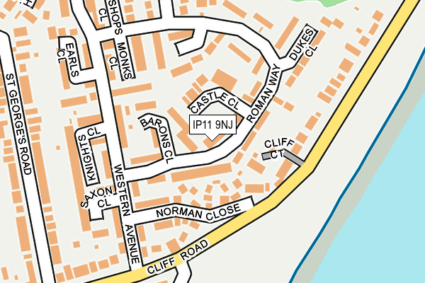 IP11 9NJ map - OS OpenMap – Local (Ordnance Survey)