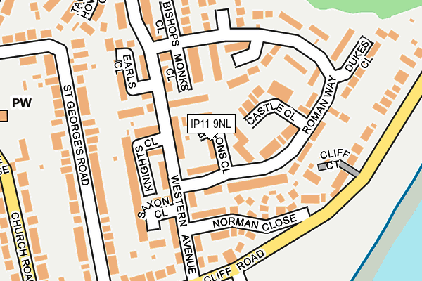 IP11 9NL map - OS OpenMap – Local (Ordnance Survey)
