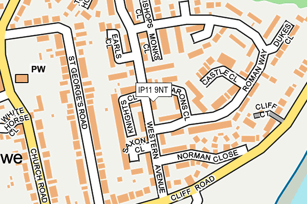IP11 9NT map - OS OpenMap – Local (Ordnance Survey)