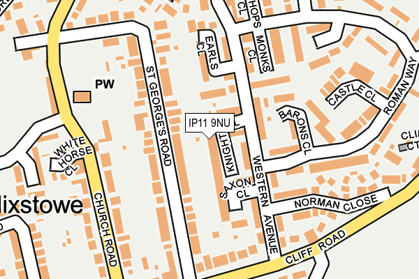 IP11 9NU map - OS OpenMap – Local (Ordnance Survey)