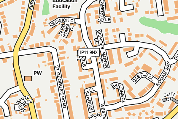 IP11 9NX map - OS OpenMap – Local (Ordnance Survey)