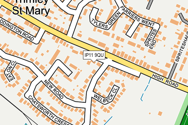 IP11 9QU map - OS OpenMap – Local (Ordnance Survey)