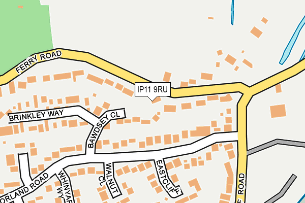 IP11 9RU map - OS OpenMap – Local (Ordnance Survey)