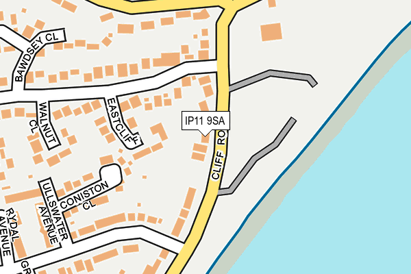 IP11 9SA map - OS OpenMap – Local (Ordnance Survey)