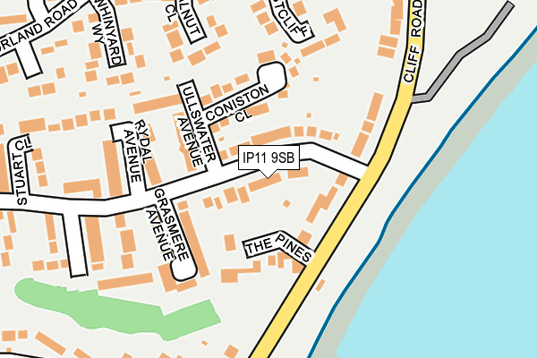 IP11 9SB map - OS OpenMap – Local (Ordnance Survey)