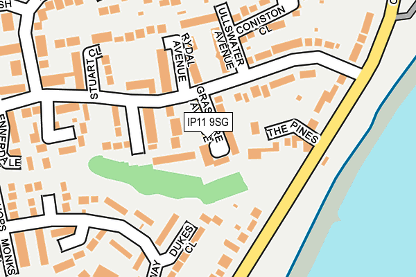 IP11 9SG map - OS OpenMap – Local (Ordnance Survey)