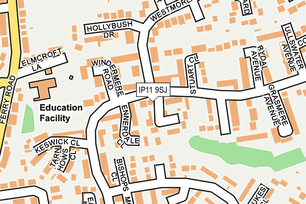 IP11 9SJ map - OS OpenMap – Local (Ordnance Survey)