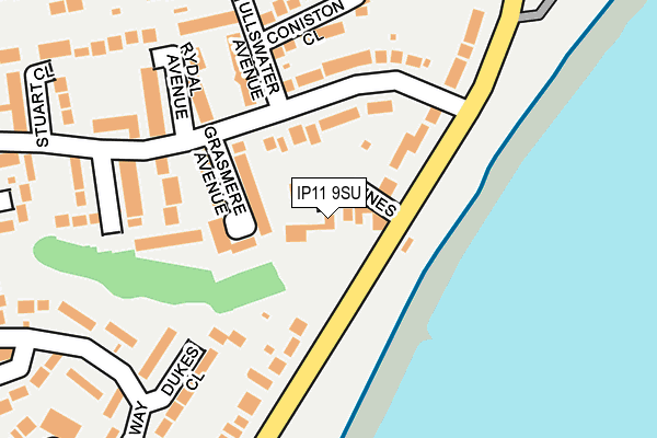 IP11 9SU map - OS OpenMap – Local (Ordnance Survey)