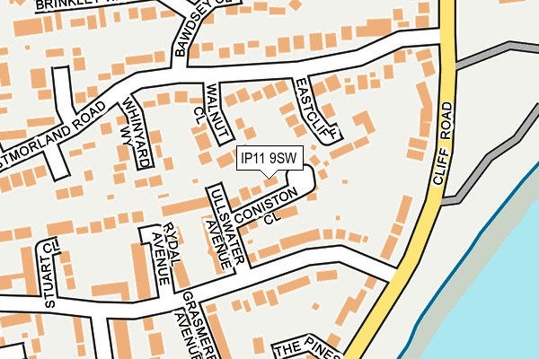 IP11 9SW map - OS OpenMap – Local (Ordnance Survey)