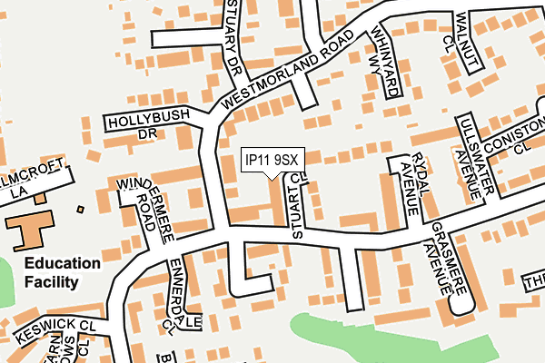 IP11 9SX map - OS OpenMap – Local (Ordnance Survey)