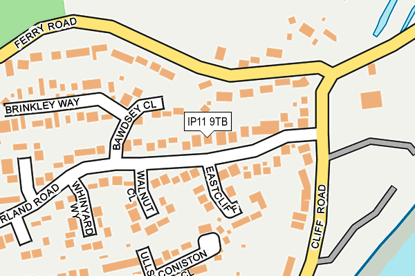 IP11 9TB map - OS OpenMap – Local (Ordnance Survey)