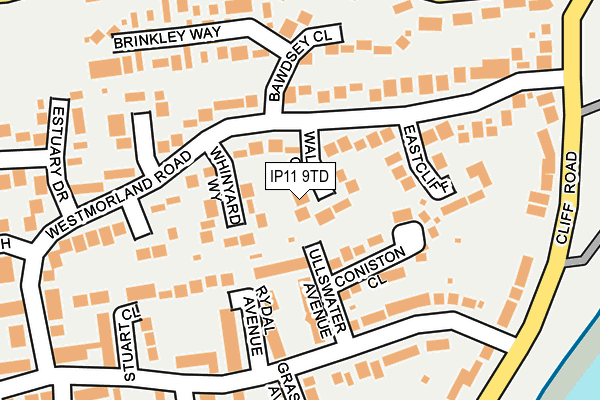 IP11 9TD map - OS OpenMap – Local (Ordnance Survey)