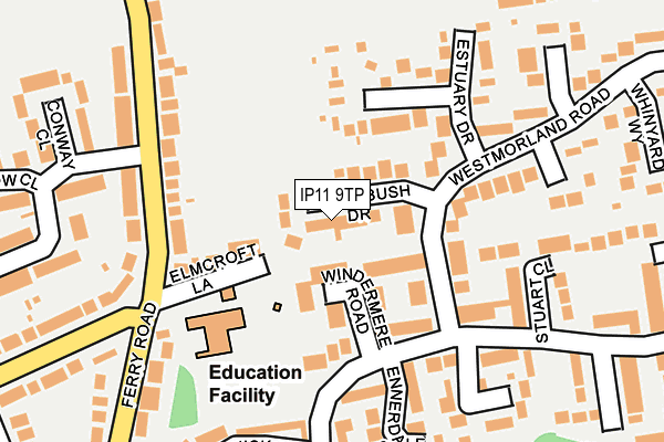IP11 9TP map - OS OpenMap – Local (Ordnance Survey)